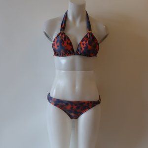 Womens XIA Blue Orange Purple Swimwear Halter 2 Pc Bikini Swimsuit S *